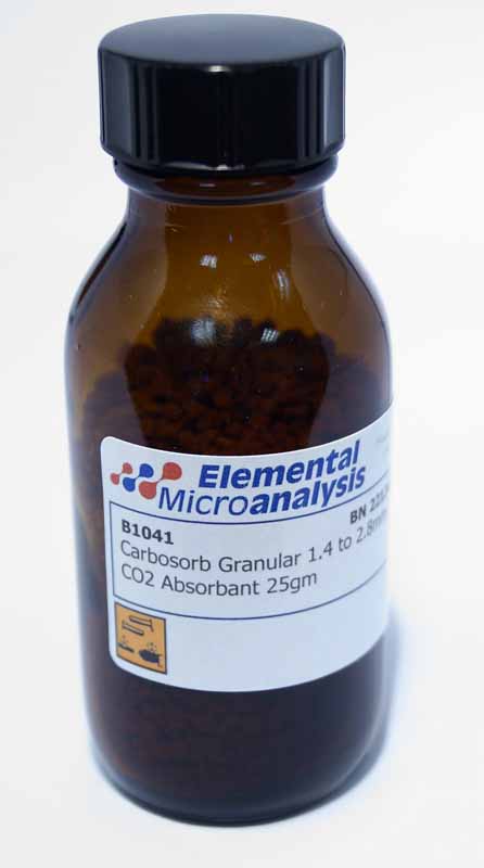 OBSOLETE - Suggested replacement B1323

Carbosorb Granular 1.4 to 2.8mm CO2 Absorbant 25g
SODIUM HYDROXIDE, SOLID,
8, UN1823